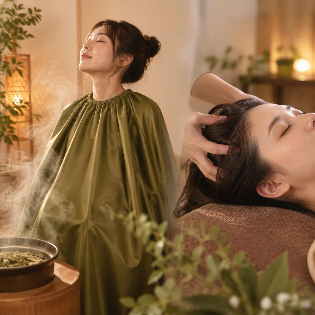 首肩のこわばりに、深く息をつけるひとときを。船橋市の温活サロンTSUMUGIで、よもぎ蒸しとドライヘッドスパを体験しませんか。